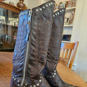 Women's over the knee studded cowgirl boots